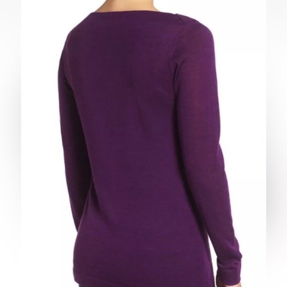 218.00 NWT EILEEN FISHER Merino Wool Jersey Top/Sweater XXS Hot color Beautiful - Picture 5 of 7